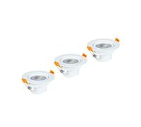 Spot LED encast., lot de 3, 7W, 450lm, coul.: blc chd, douille : blanche
