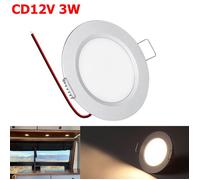 Spot LED Encastrable 12V Plafonnier encastré RV Boat Super Slim Panneau lumineux pour Camper Salon, Lot de 1, Argent - Blanc chaud