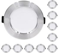 Spot LED Encastrable 220 V, Plafonnier 5 W, 9 W, 12 W, Panneau Lumineux Rond 15 W, 18 W, éclairage Intérieur, Silver, ColdWhite18W