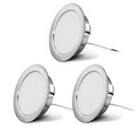 Spot LED Encastrable 230V 3000K IP44 Spots de Plafond 55-58mm 3PCS Nickel