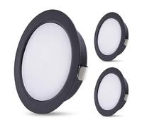 Spot LED Encastrable 230V 3000K IP44 Spots de Plafond 55-58mm 3PCS Noir
