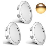 Spot LED Encastrable 230V 3W 3000K IP44 Spotsplafond 55-58mm 3PCS Chrome