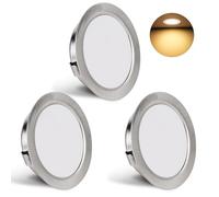 Spot LED Encastrable 230V 3W 3000K IP44 Spotsplafond 55-58mm 3PCS Nickel