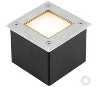 Spot LED encastrable au sol IP67 3 W en acier inoxydable, carré.