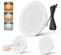 Spot LED Encastrable Blanc Dimmable 3W Spot LED 12V Extra Plat Spots de Plafond Blanc Chaud 3000K Blanc Neutre 4000K Blanc Froid 6000K Éclairage Encastré 55-58mm Spot Encastrable avec Câble de 2m