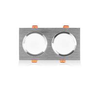 Spot LED Encastrable Créatif À Double Tête, 10 W/14 W, Tricolore, Intensité Variable, en Aluminium, Luminaire Décoratif De Plafond, Noir, pour Couloirs Et Maisons-Silver-Three dimming-14w