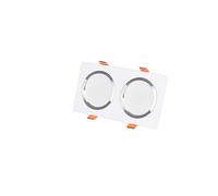 Spot LED Encastrable Créatif À Double Tête, 10 W/14 W, Tricolore, Intensité Variable, en Aluminium, Luminaire Décoratif De Plafond, Noir, pour Couloirs Et Maisons-White-Three dimming-14w