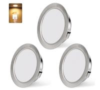 Spot LED Encastrable Dimmable 230V 3000K Spots de Plafond IP44 3PCS Nickel