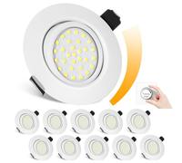 Spot LED Encastrable Dimmable,Extra Plat-25mm Blanc Spot Orientable ,Encastré Lampe 6000K Blanc Froid 5W 600LM Equi. 70W Ampoule Halogène Plafonnier Encastré,pour salle de bain, salon, boite de 10