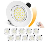 Spot LED Encastrable Dimmable,Extra Plat-25mm Spot Orientable ,Encastré Lampe 4500K Blanc neutre 5W 600LM Equi. 70W Ampoule Halogène IP44 Plafonnier Encastré,pour salle de bain, salon, boite de 10