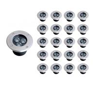 Spot LED Encastrable Extérieur IP65 220V Sol 3W 80° - Pack de 20 - Blanc Neutre 4000K - 5500K - SILAMP