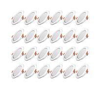 Spot LED Encastrable,Extra Plat,Spot Encastré Led Intérieur Plafond Plafonnier,Rond Ultra Slim Downlight,5W Equivalent 40W Incandescence,230V Blanc Chaud 2700K,Pour Salle de Salon,Cuisine,Lot de 24