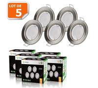 Spot LED encastrable fixe - LAMPESECOENERGIE - Gris - 5W - GU10 - Intérieur