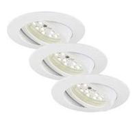 Spot LED encastrable LED intégrée Briloner 7232-036 blanc chaud 16.5 W blanc set de 3 blanc G