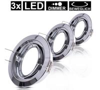 Spot Led Encastrable Led Intégrée Paulmann Coin Slim 93880 Blanc Chaud 20.4 W Chrome Set De 3 Blanc