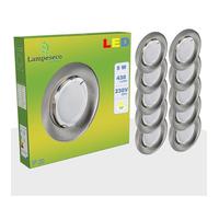 Spot LED encastrable - Lot de 10 - Alu brossé - Blanc Neutre 5W eq.50W
