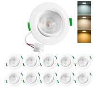 Spot LED Encastrable Orientable, Dimmable 5W Spots de Plafond Encastré, Blanc Chaud 3000K Blanc Neutre 4000K Blanc Froid 6000K Réglable, Spot Salle de Bain IP44 Etanche pour Salon Cuisine, Lot de 10