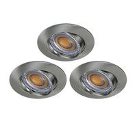 Spot LED encastrable orientable GU10 230V 38° alu brossé blanc chaud - LAMPESECOENERGIE