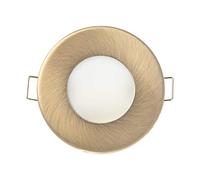 Spot LED encastrable pour salle de bain - Doré/laiton - 1 W - Blanc neutre - Super plat - Rond - 230 V - IP44 - Pour salle de bain et l'extérieur - Trou de perçage de 55 mm - Spot GU10