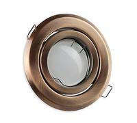 Spot LED encastrable rond bronze 1,2 W blanc chaud GU10 230 V - Spot encastrable orientable 80-85 mm - Spot de plafond encastrable