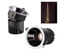 Spot LED encastré à petit angle de faisceau 12 W, 3, 8 et 15 degrés, for plafond, maison, musée, art, éclairage encastré rond(Neutral 4000k,Gun Black Cup 15 deg)