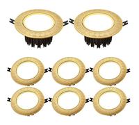 Spot LED encastré de 15 cm - Plafonnier rétroéclairé et Downlight à intensité Variable - 3 températures de Couleur en 1 - Garniture déflectrice en Laiton - Lot de 8 - Installation rétroéclairée simpl