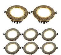 Spot LED encastré de 15 cm - Plafonnier rétroéclairé et Downlight à intensité Variable - 3 températures de Couleur en 1 - Garniture déflectrice en Laiton - Lot de 8 - Installation rétroéclairée simpl