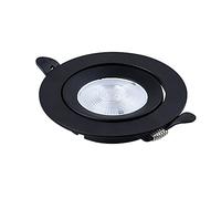 Spot LED encastré Noir Fin, Rond, Rotatif, Angle réglable, éclairage encastré COB, plafonnier, Non stroboscopique, Angle intérieur orientable, économie d'énergie, Longue durée de Vie