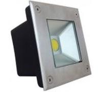 spot led encastre sol carré finition inox 3w terrasse piscine