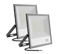 Spot LED Extérieur 300W,Fosingut 30000LM Anti-éblouissant Projecteur LED Extérieur,IP66 Luminaire Exterieur Etanche,Blanc Froid Eclairage Exterieur Murale pour Cour,Jardin,Garage,Terrasse,Entrée-2pcs