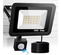 Spot LED extérieur avec capteur de mouvement, 20 W 2000 lm 24 LED lumière spot réflecteur super brillant blanc froid de 3000 K, IP65 Appliques murales extérieures imperméables pour jardin, garage