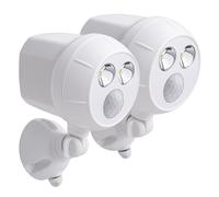 Spot LED extérieur Lampe murale à piles avec détecteur de mouvement Fonctionnant sur piles Lampe extérieure avec capteur, blanc, LED 400Lm blanc froid, LxLxH 9,5x11,5x16,5 cm, 2er Set