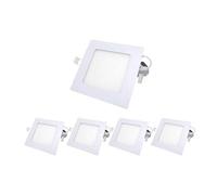 Spot LED Extra Plat Downlight Carré 6W Blanc (Pack de 5) - Blanc Neutre 4000K - 5500K