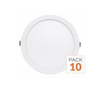 Spot LED Extra Plat Downlight Rond 12W Blanc CCT - 3000K/4000K/6000K - Pack de 10