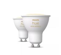 Spot LED GU10 Philips Hue Hue White ambiance 400 lm 2200-6500 K Pack de 2 Blanc