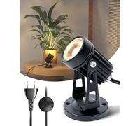 Spot LED Intérieur 3000K avec Interrupteur au Pied, Projecteurs orientables de 5 W pour plantes d'intérieur, sols, meubles, objets de décoration et éclairage d'accentuation, avec cordon de 1,8 m