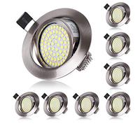 Spot LED Interieur Encastrable Blanc Froid 6000K Orientable 5W Extra Plat Rond 220V IP20 Éclairage Plafond Encastré pour Cuisine, Salon, Couloir, Chambre (lot de 8)