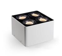 Spot LED Moderne à Montage en Surface, carré, directionnel, éclairage d'intérieur, en Aluminium, pour Chambre, Salon, galerie, Couloir (Blanc + Noir, 3 500 K)
