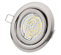 Spot led mR16 gU5.3 blanc chaud 3 w 12 v incluse chrome brossé spots encastrables cadre