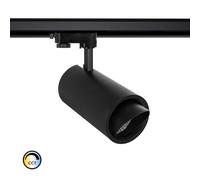 Spot Led New D'angelo 40w Noir Cct Cri90 Lifud Focus Pour Rail Triphasé (3 Allumages) Sélectionnable (Chaud-Neutre-Froid)
