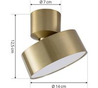 Spot LED Nivoria de Lindby, Ø 14 cm, doré, orientable Lindby, doré, Salon / Salle à manger, Aluminium, Moderne, Plafonnier