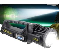 Spot Led Rechargeable 450000 Lumens Avec Tête Rotative À 350 °, 9 Modes, Super Lumineux, Lampe De Poche Solaire Étanche Ipx7 Pour Urgences