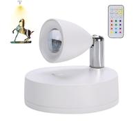 Spot LED rechargeable - 7,8 x 7,8 x 7,8 cm - Boîtier en ABS, statues de d'intérieur à piles, éclairage d'ambiance sans fil avec télécommande | Utilisation facile du support adhésif pour