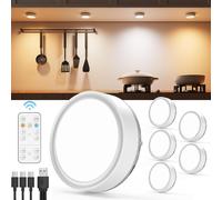 Spot Led Rechargeable Usb Avec Télécommande, 2400Mah 3 Couleurs Eclairage Led Vitrine Sans Fil Lampe Placard Adhesive Lumiere Cuisine Sous Meuble Pile Veilleuse Autocollante Pour Armoire Escalier