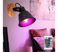 Applique murale Spot Télécommande réglable Spot de salon Lampe NOIR à intensité variable en kit, ampoules LED RVB incluses