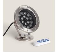 Spot LED RGB Fixation au Sol 12V 18W Submersible IP68 RGB