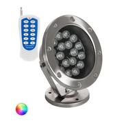 TechBrey Spot LED RGB Fixation au Sol 12V 18W Submersible IP68 RGB Acier inoxidable G