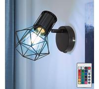 Spot LED RGB Mur Lampe Salon Spot Cage Lumière Réglable TÉLÉCOMMANDÉE