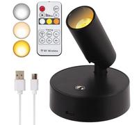 Spot LED Sans fil, éclairage au sol Rechargeable à l'intérieur, Lampe Photo Alimentée par Batterie avec Minuterie à Distance et Spot Dimmable Applique Murale pour Plantes Images œuvres d'art