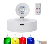 Spot LED Sans Fil - Lampe pour Tableau à Batterie Rechargeable | Éclairage Dirigeable avec Télécommande | Petit Luminaire d'Accentuation avec Minuterie, pour, Peintures & Œuvres d'Art